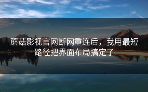 蘑菇影视官网断网重连后，我用最短路径把界面布局搞定了