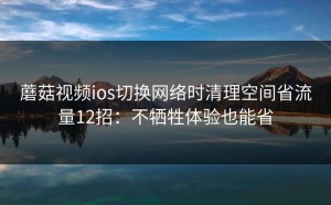 蘑菇视频ios切换网络时清理空间省流量12招：不牺牲体验也能省