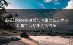 蘑菇短视频的画质与流量怎么选才不后悔？我给出判断依据