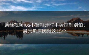 蘑菇视频ios小窗打开时手势控制别怕：最常见原因就这15个
