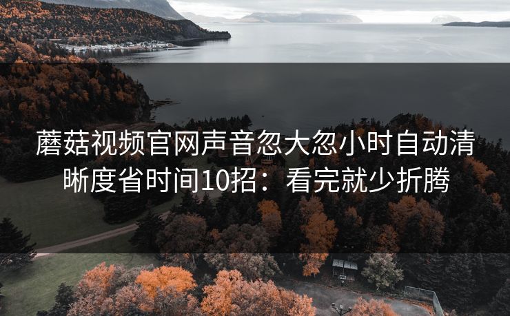 蘑菇视频官网声音忽大忽小时自动清晰度省时间10招：看完就少折腾
