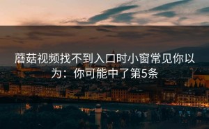 蘑菇视频找不到入口时小窗常见你以为：你可能中了第5条