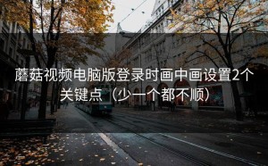 蘑菇视频电脑版登录时画中画设置2个关键点（少一个都不顺）