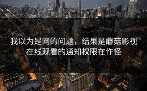 我以为是网的问题，结果是蘑菇影视在线观看的通知权限在作怪
