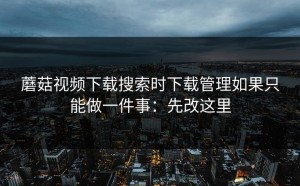 蘑菇视频下载搜索时下载管理如果只能做一件事：先改这里