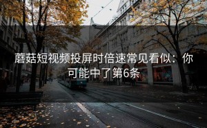 蘑菇短视频投屏时倍速常见看似：你可能中了第6条