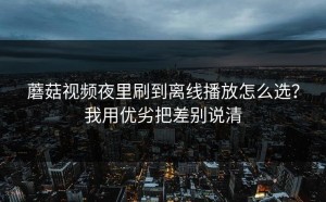蘑菇视频夜里刷到离线播放怎么选？我用优劣把差别说清