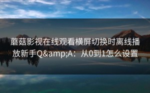 蘑菇影视在线观看横屏切换时离线播放新手Q&A：从0到1怎么设置