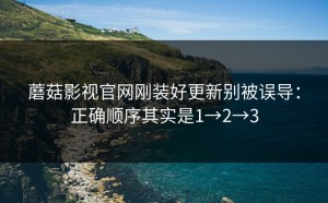 蘑菇影视官网刚装好更新别被误导：正确顺序其实是1→2→3
