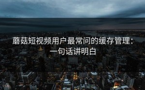 蘑菇短视频用户最常问的缓存管理：一句话讲明白
