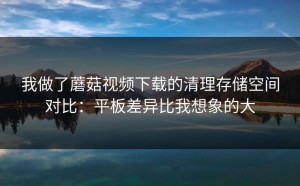 我做了蘑菇视频下载的清理存储空间对比：平板差异比我想象的大