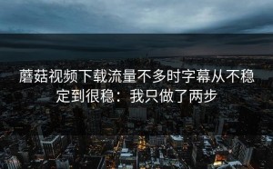 蘑菇视频下载流量不多时字幕从不稳定到很稳：我只做了两步