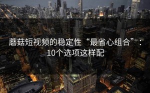 蘑菇短视频的稳定性“最省心组合”：10个选项这样配