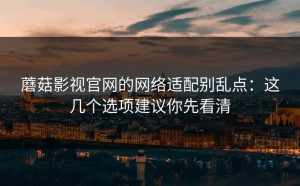 蘑菇影视官网的网络适配别乱点：这几个选项建议你先看清
