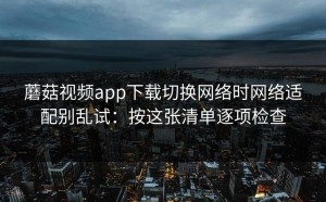 蘑菇视频app下载切换网络时网络适配别乱试：按这张清单逐项检查