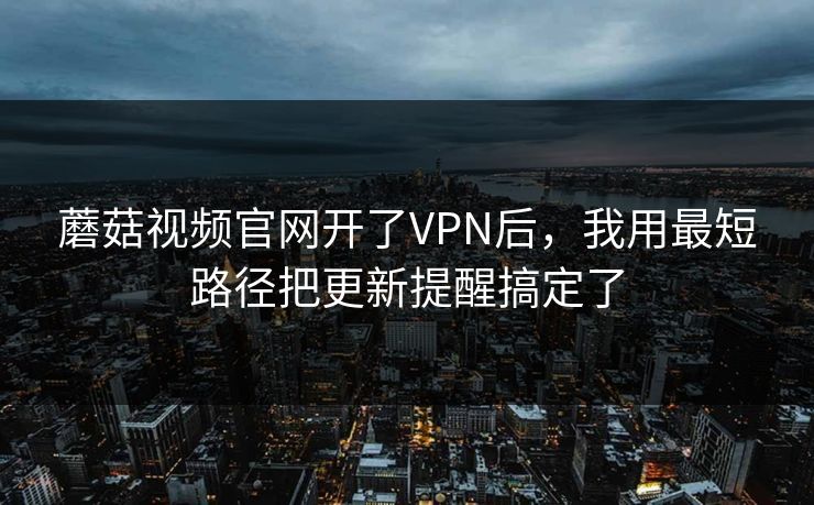 蘑菇视频官网开了VPN后,我用最短路径把更新提醒搞定了
