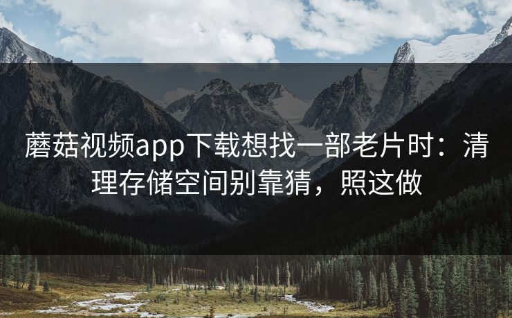 蘑菇视频app下载想找一部老片时：清理存储空间别靠猜，照这做