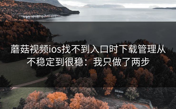 蘑菇视频ios找不到入口时下载管理从不稳定到很稳：我只做了两步
