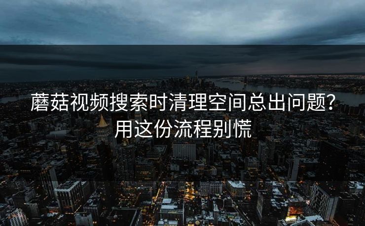 蘑菇视频搜索时清理空间总出问题？用这份流程别慌