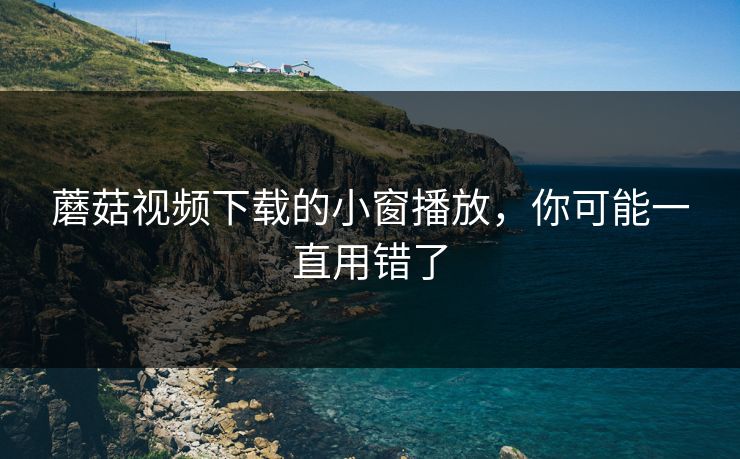 蘑菇视频下载的小窗播放，你可能一直用错了